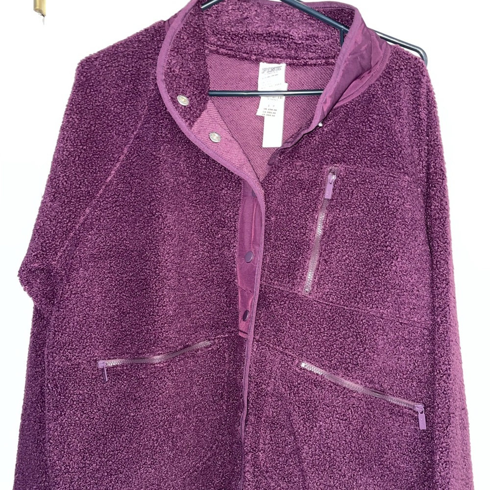 Victoria Secret Pink Fleece Button Down With Tags